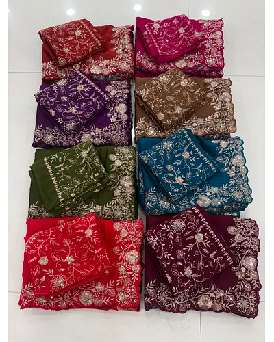 Fancy work sarees