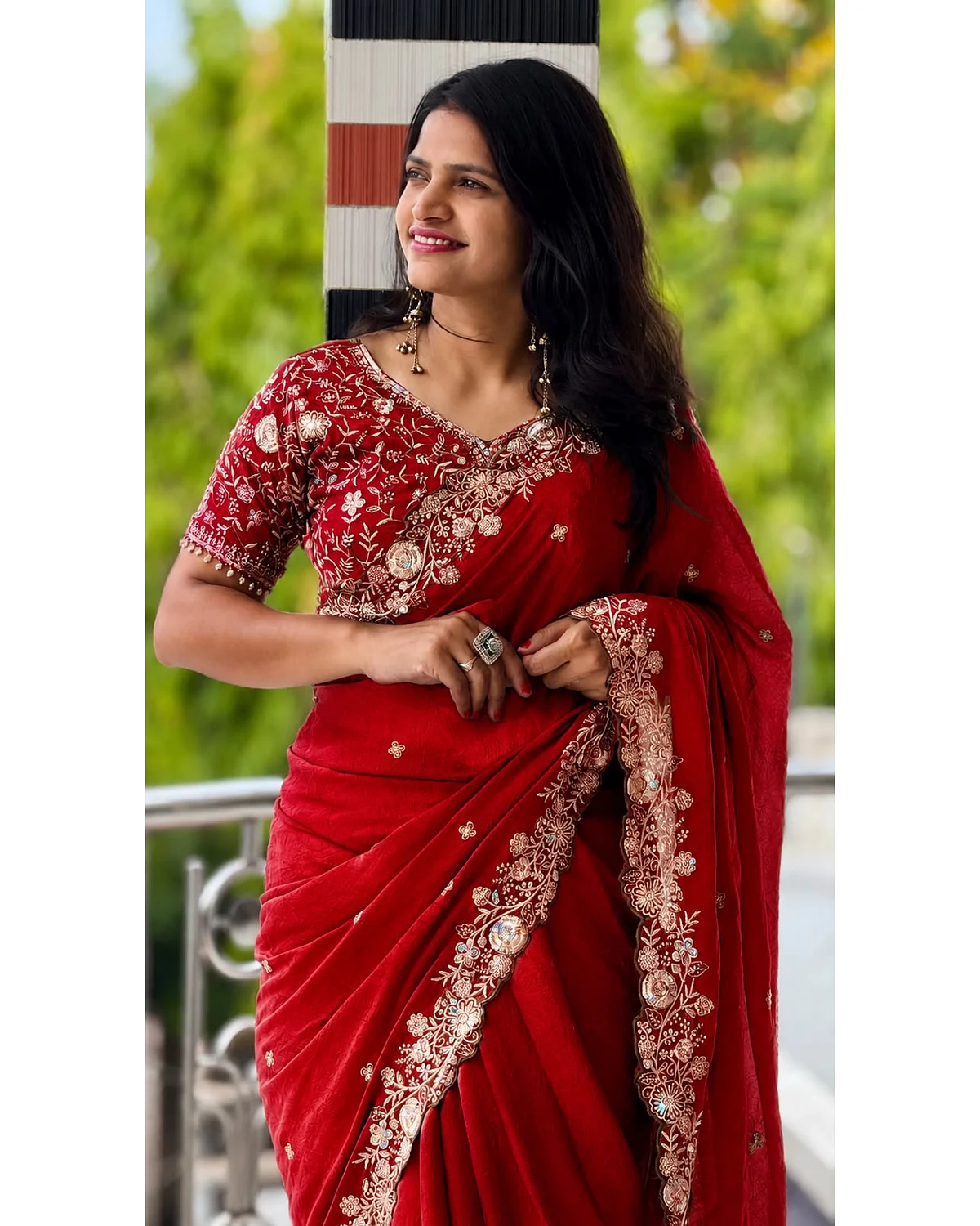 Fancy work sarees