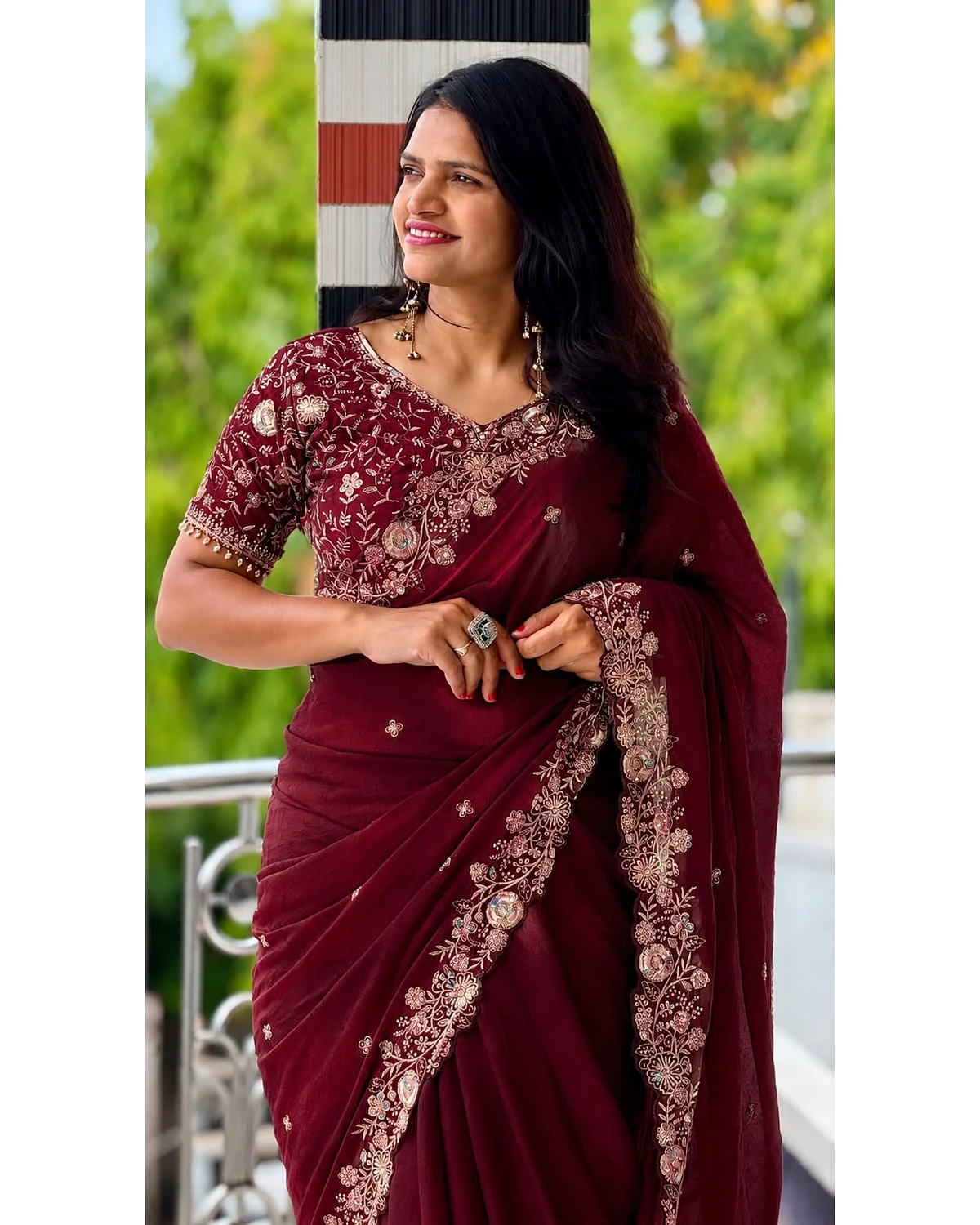Fancy work sarees