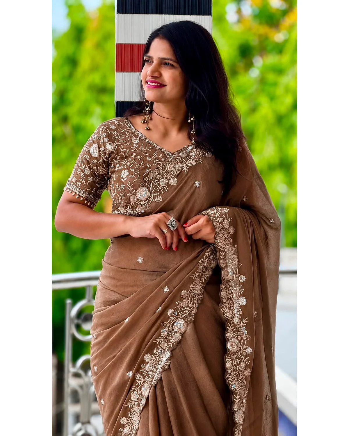 Fancy work sarees