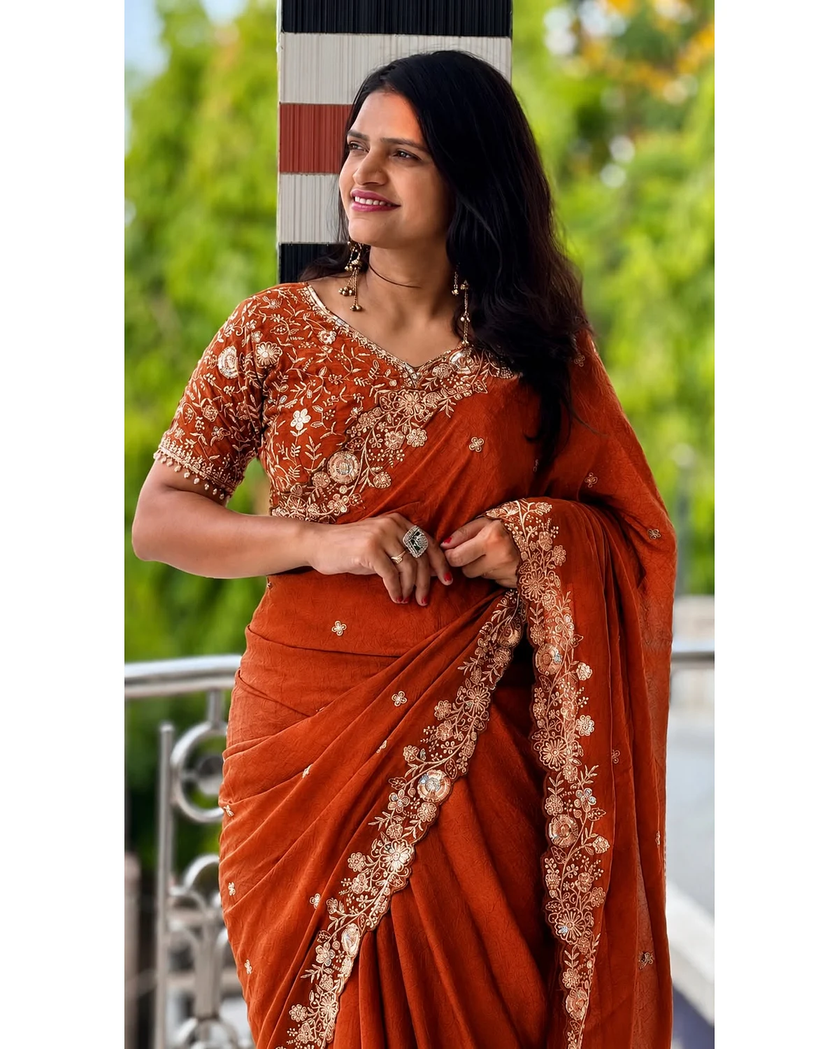 Fancy work sarees