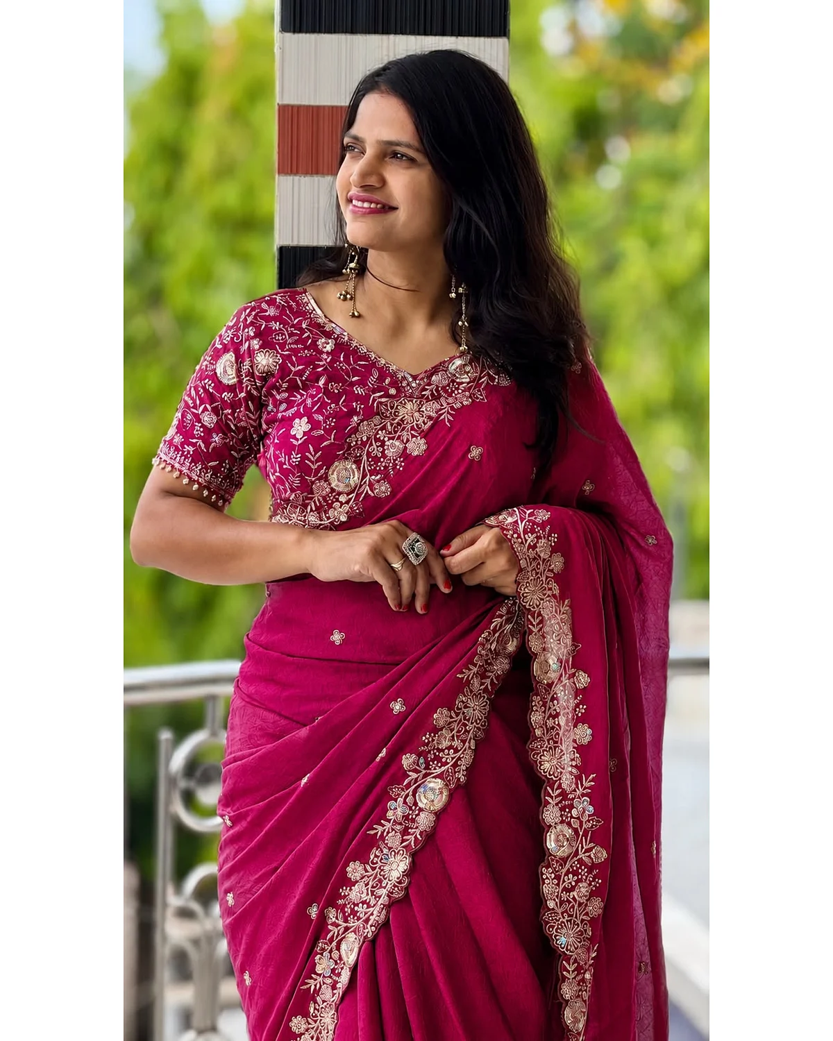Fancy work sarees