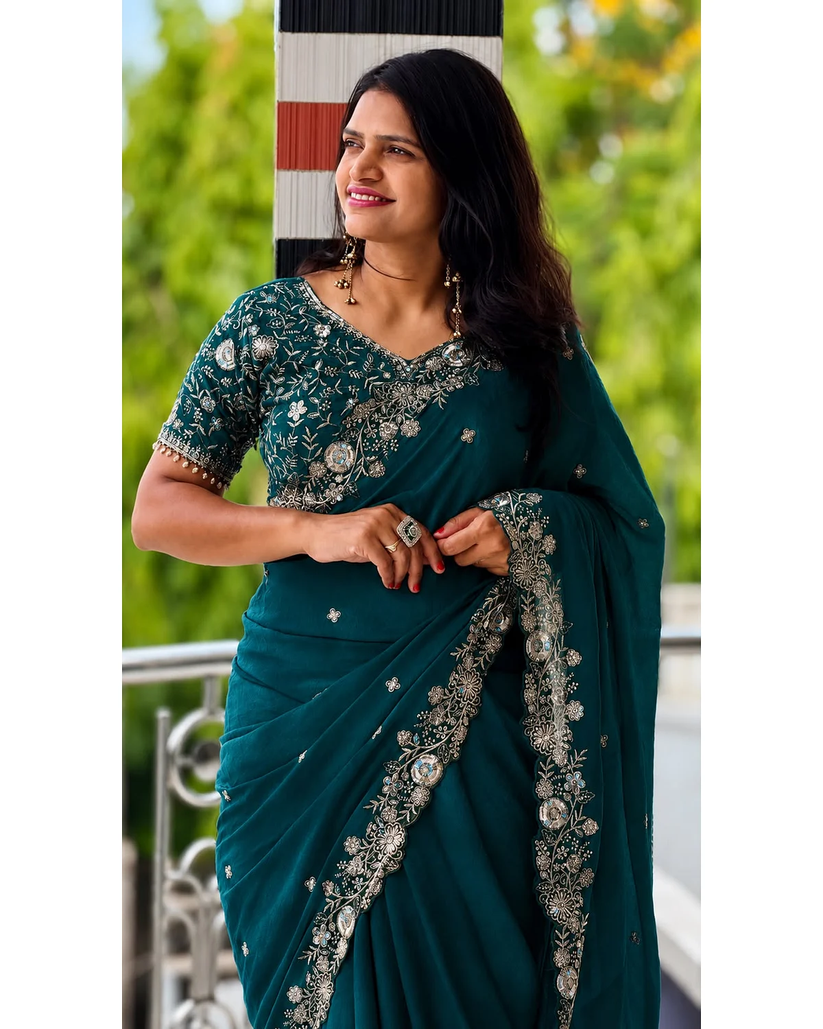 Fancy work sarees
