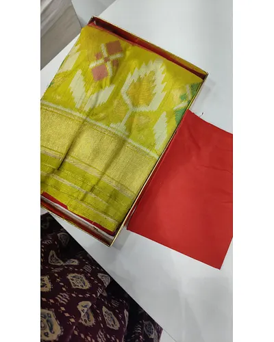 Banaras saree with ikkath print