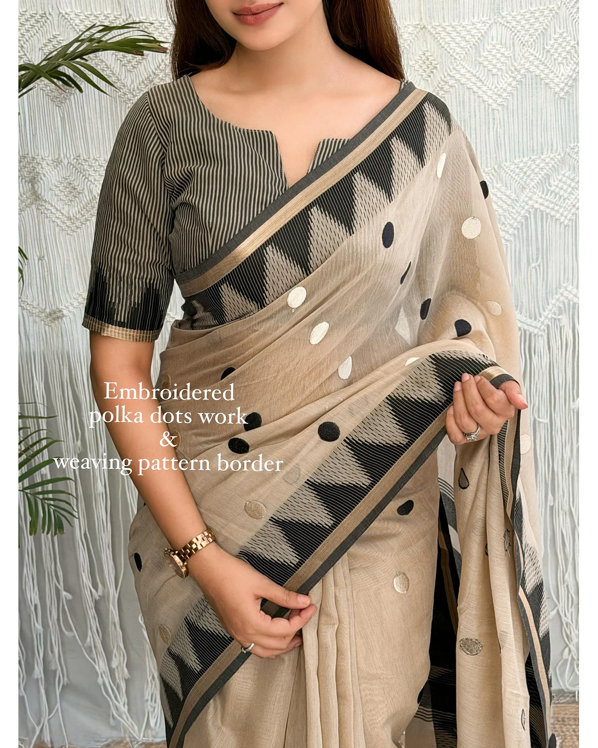Khadi cotton temple border sarees