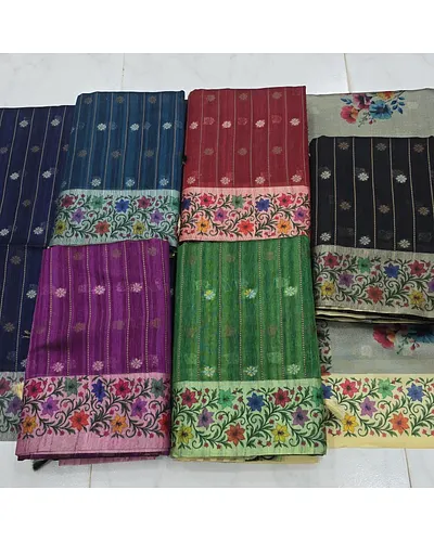 Chanderi sarees with floral border