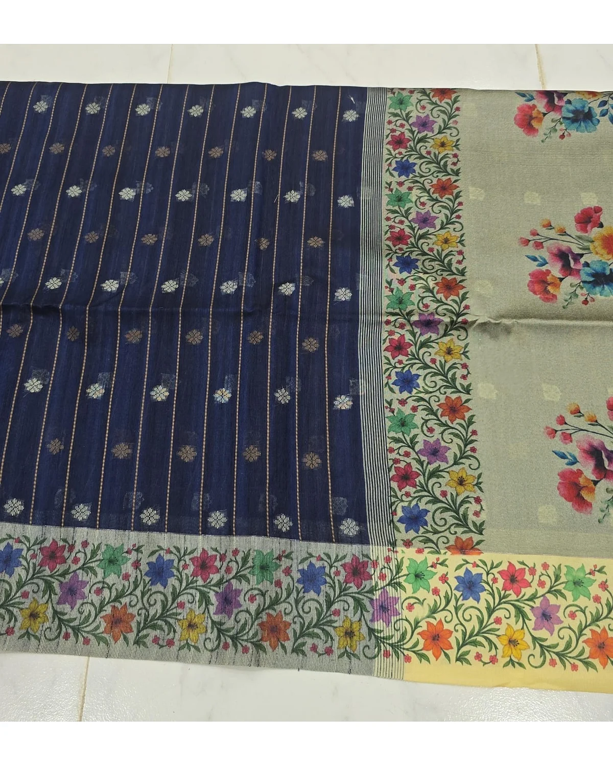 Chanderi sarees with floral border