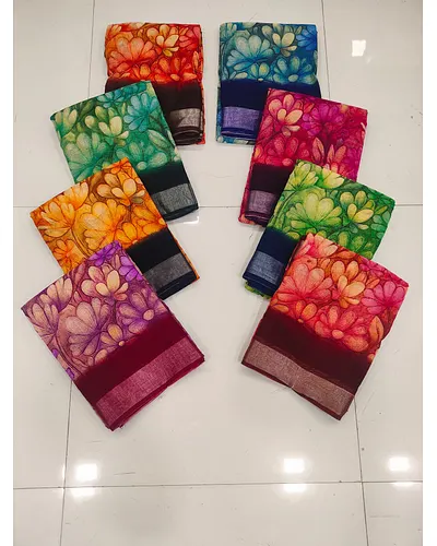 Lenin digital print sarees