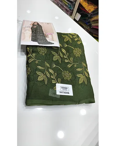 Mushroom silk allover printed sarees