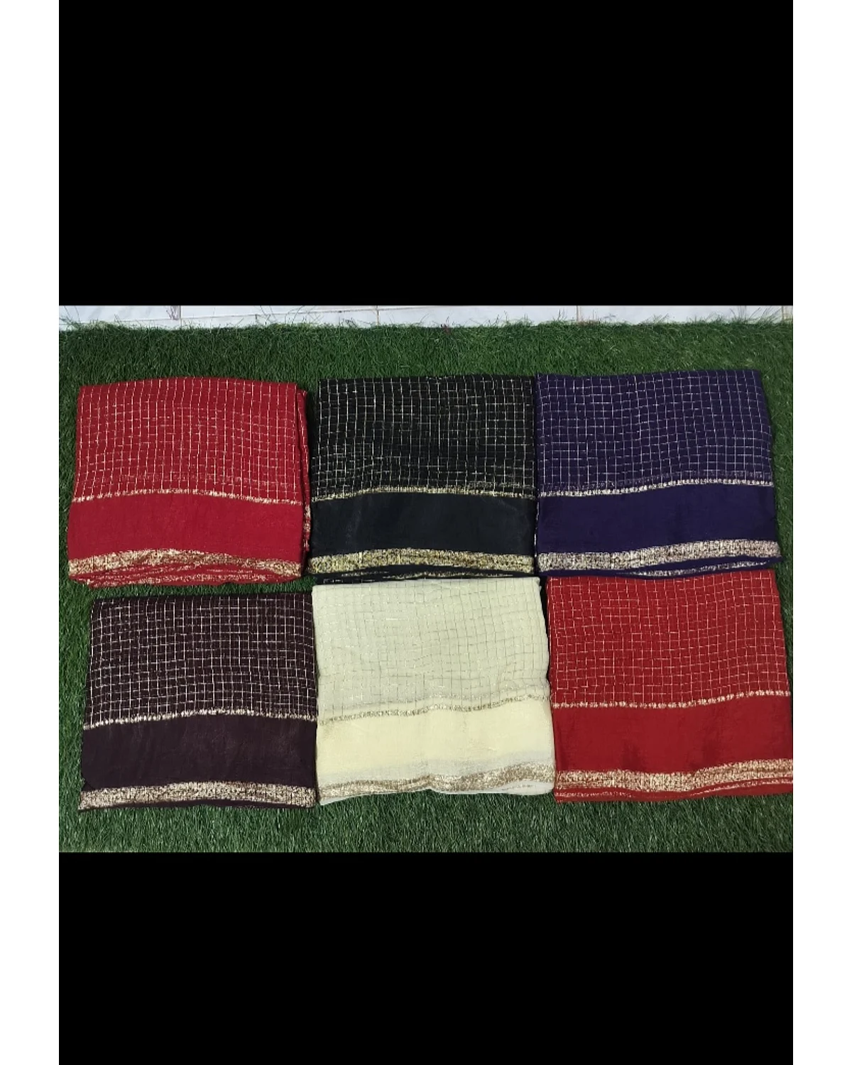 Semi georgette check sarees