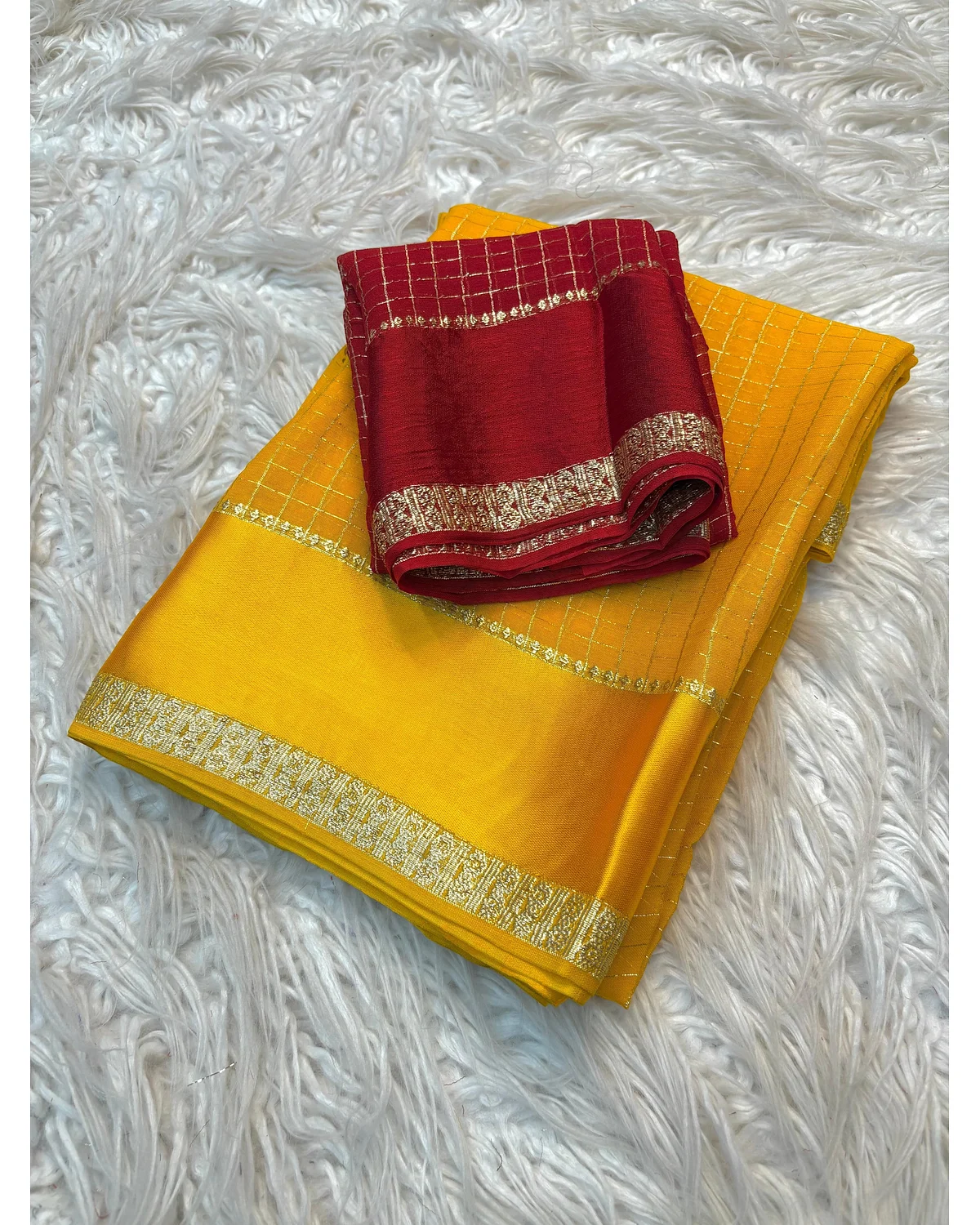 Semi georgette check sarees
