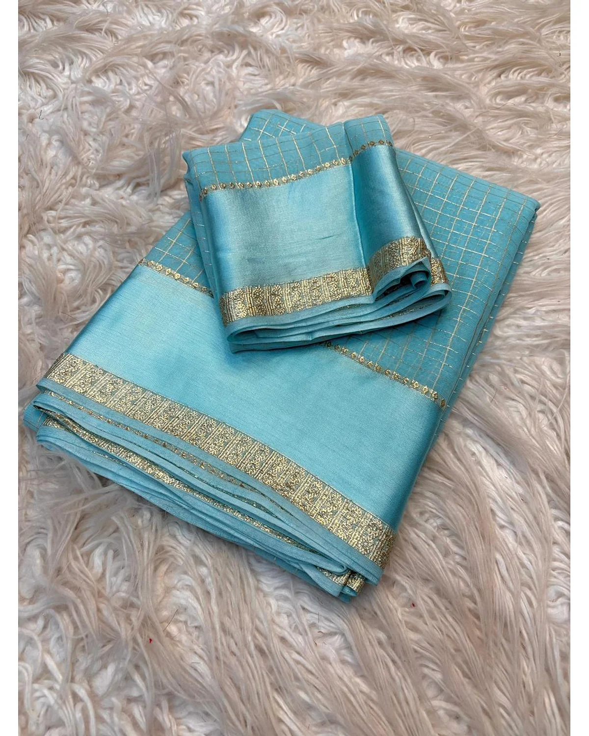 Semi georgette check sarees