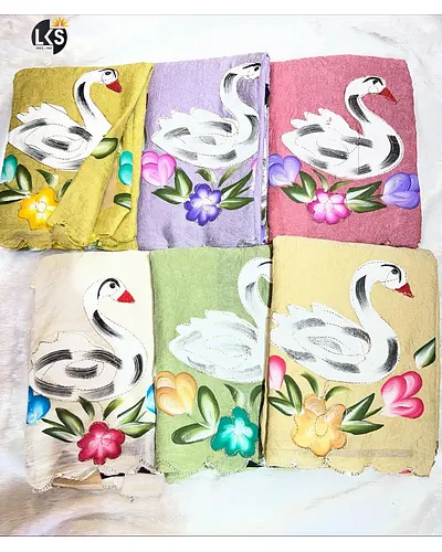 Swan space silk cut work saress