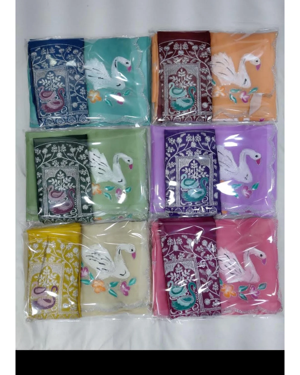 Swan space silk cut work saress