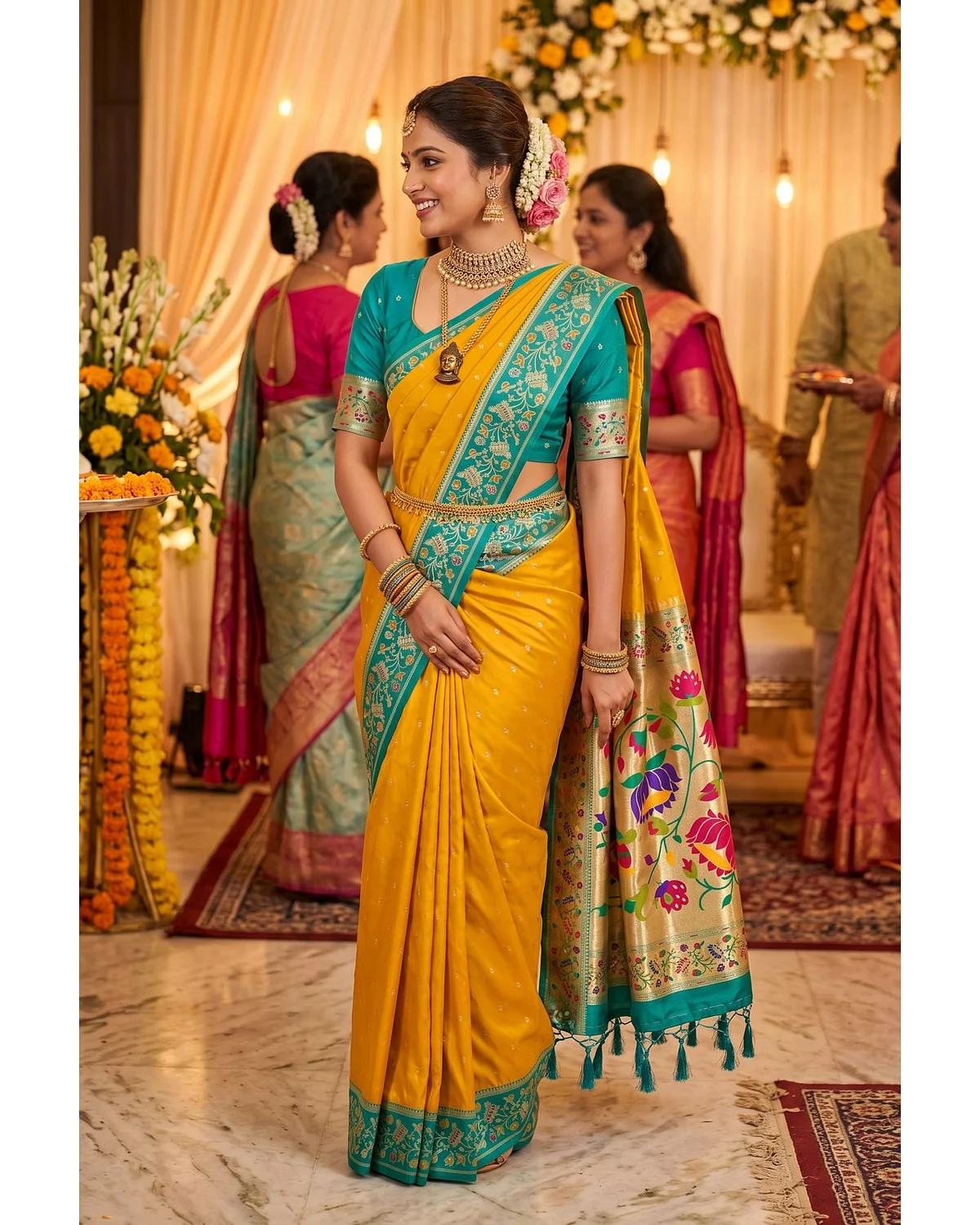 Soft banaras with paithani pallu
