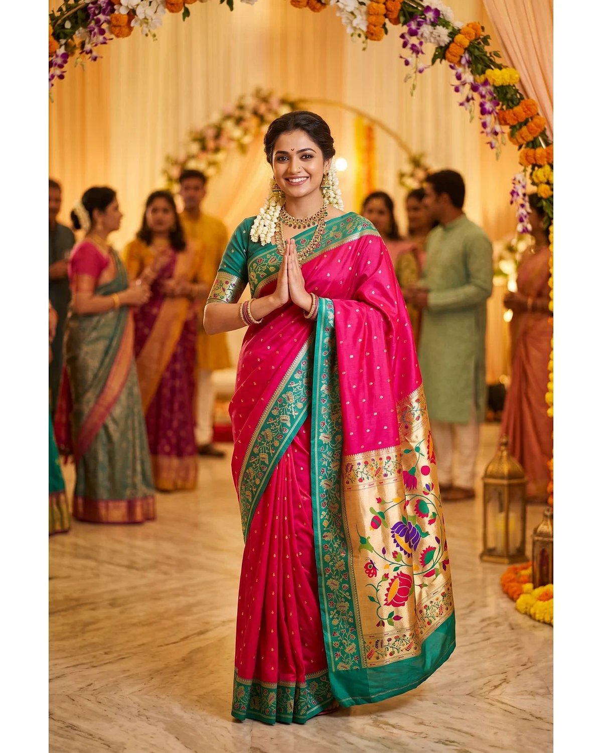 Soft banaras with paithani pallu