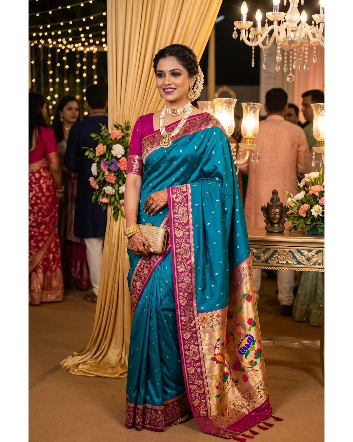 Soft banaras with paithani pallu