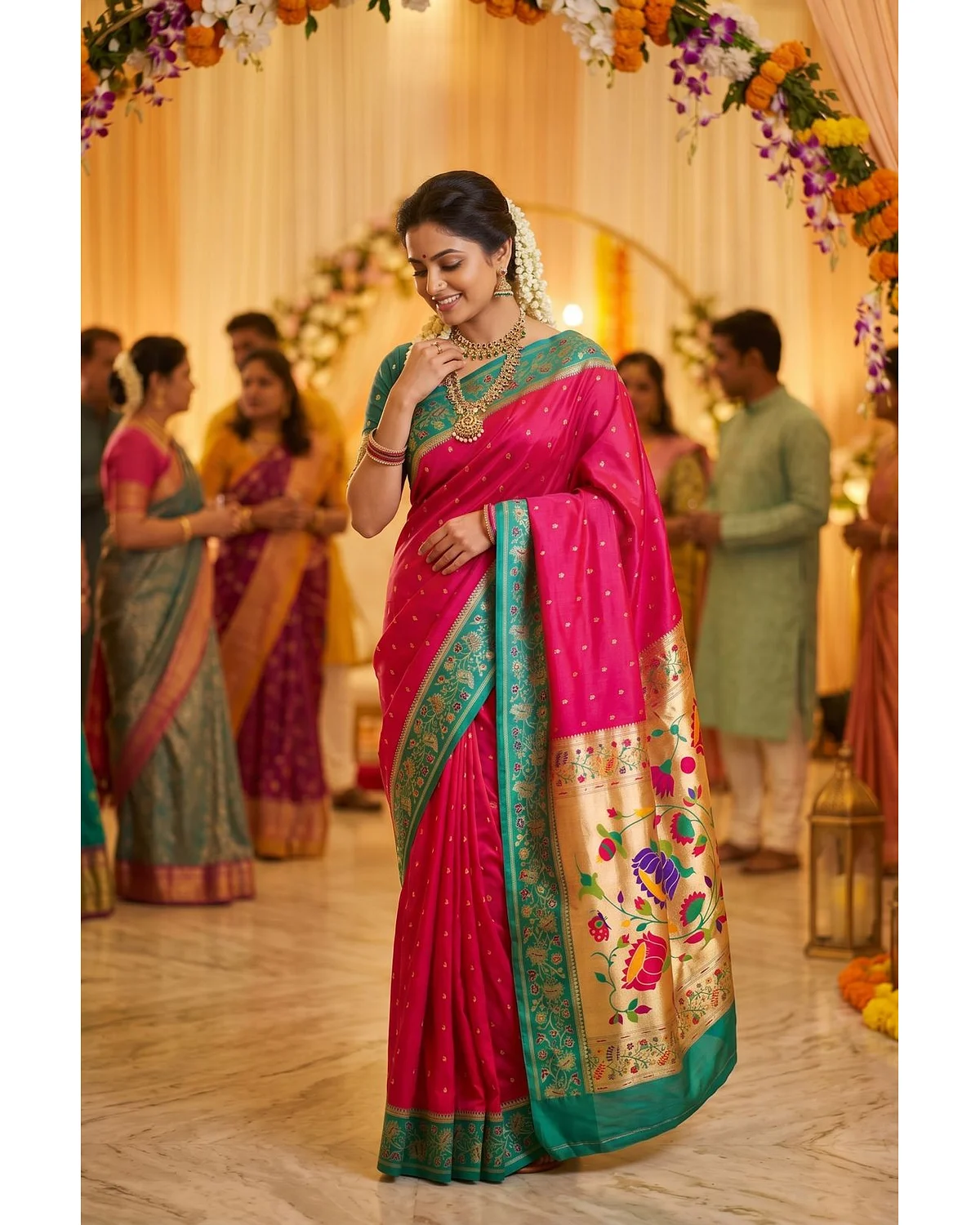 Soft banaras with paithani pallu