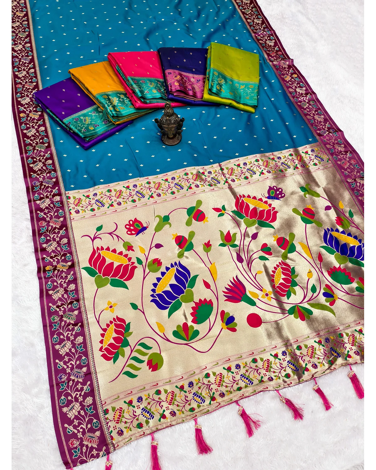 Soft banaras with paithani pallu